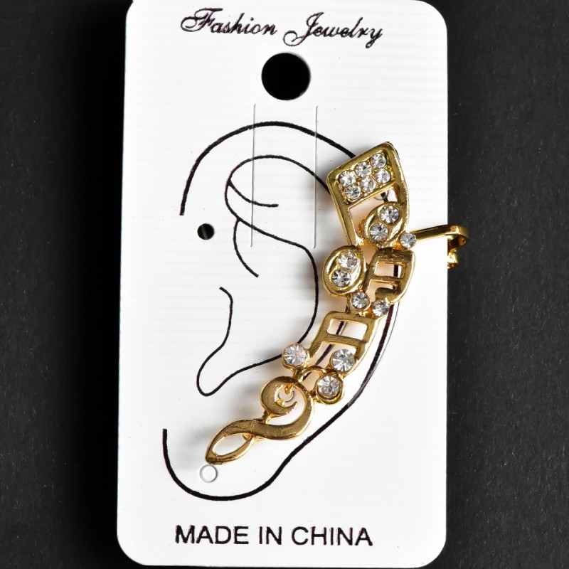 Ear Cuff, Length 40mm, Yellow Metal