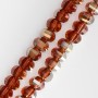 Swarovski-Style Crystal Beads, Brown with Coating, Faceted Round Beads, Diameter 5x4mm, Strand Length 48cm