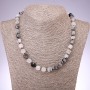 Rutilated Quartz "Hair Stone" Necklace, Polygon Beads, Diameter 9x10mm, Length 48cm