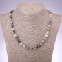 Rutilated Quartz "Hair Stone" Necklace, Faceted Oval Tumbled Beads, Diameter 8x10mm, Length 45cm