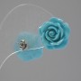 "Rose Mini-1.5" Stud Earrings, Red Polymer Clay, Silver-Tone Metal, ~15mm