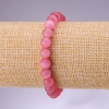 Pink Cat's Eye Bracelet, Smooth Ball, 8mm Diameter, 18cm Length, on Elastic