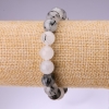 Rutilated Quartz Bracelet, Smooth Round Beads, 10mm Diameter, 18cm Length, on Elastic