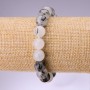 Rutilated Quartz Bracelet, Smooth Round Beads, 10mm Diameter, 18cm Length, on Elastic