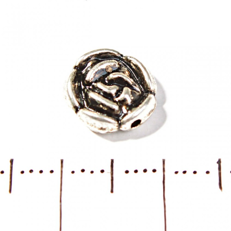 Flat Rose Bead Insert Finding 10mm, 20g Pack +/-19pcs