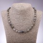 Labradorite Necklace, Tumbled, 9x12(+/-)mm Diameter, 45cm+ Length