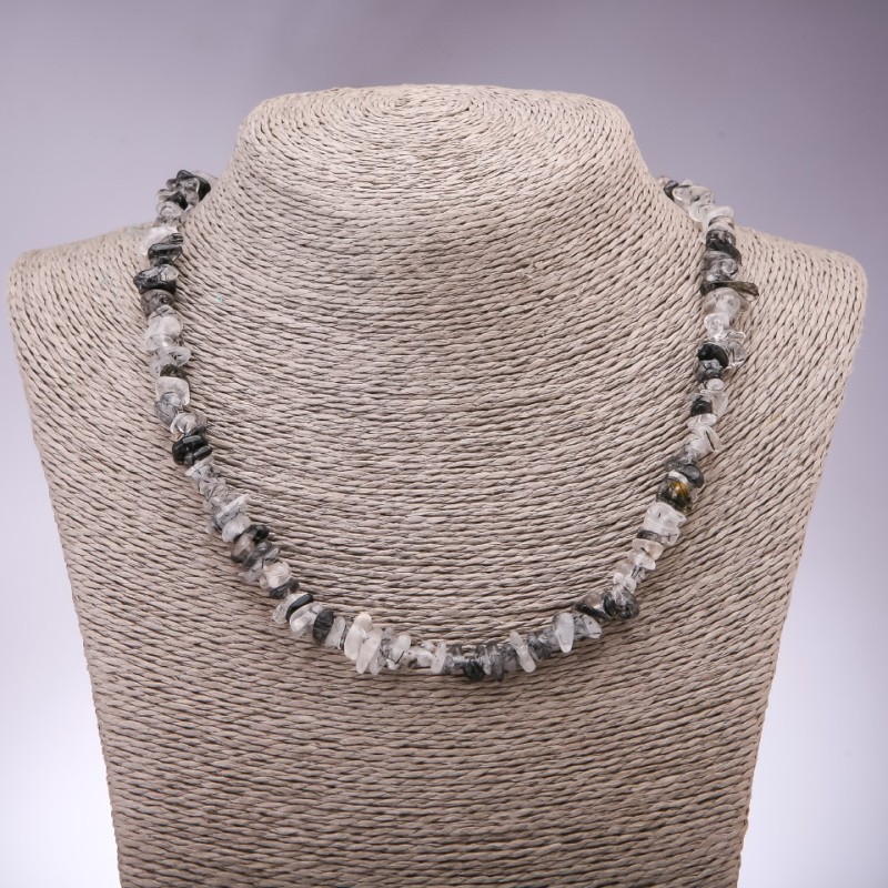 Rutilated Quartz Necklace, Chips, 7mm Diameter, 45cm Length