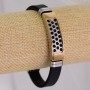 Rubber Bracelet with Steel Plate, thickness 10mm, length 21cm