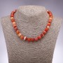 Natural Carnelian Stone Necklace, smooth round beads, 10mm diameter, 45cm length
