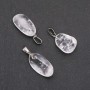 Natural Rock Crystal Pendant, Tumbled, Assorted Sizes 19x24mm(+-)