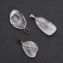 Natural Rock Crystal Pendant, Tumbled, Assorted Sizes 24x29mm(+-) (with Natural Imperfections)