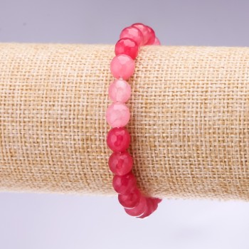 Bracelet, Synthetic Tourmaline, Faceted Bead, 8mm+- Diameter, 18cm Length, Stretch