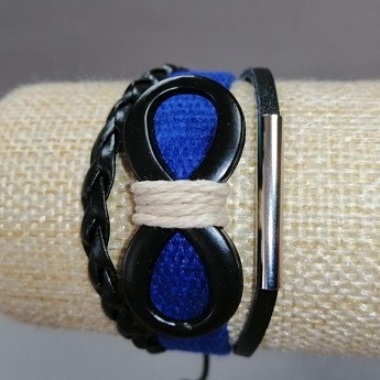 Kids' "Infinity" Bracelet, Blue, on Drawstring
