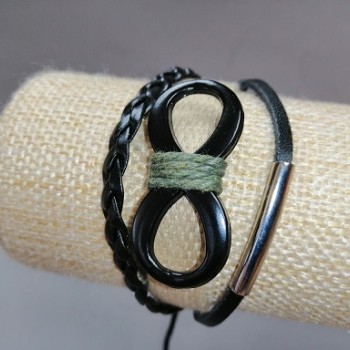 Kids' "Infinity" Bracelet, Wheat, on Drawstring