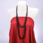 Long Agate Necklace, Asymmetric, Length 160cm, Diameter 16-10-6mm
