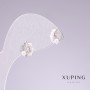 Xuping Rhodium Stud Earrings Lips with White Rhinestones 7x10mm