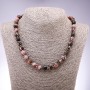 Natural Rhodonite Necklace, Faceted Beads, Diameter 10mm, Length 45cm