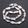 Natural Baroque Pearl Beads on a Thread with "Petrol" Sheen, Warm Tone, d10x20mm, Length 40cm (+/-)