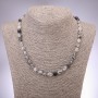 Natural Rutilated Quartz ('Hair Quartz') Necklace, Tumbled Beads 6-8mm, Length 48cm