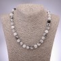 Natural Rutilated Quartz ('Hair Quartz') Necklace, Smooth Round Beads 10mm, Length 48cm