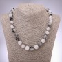 Natural Rutilated Quartz ('Hair Quartz') Necklace, Smooth Round Beads 12mm, Length 48cm