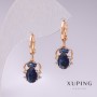 Xuping Spider Earrings, 18K Gold Plated, with Blue Stones and White Rhinestones, 25x10mm