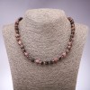 Rhodonite Necklace, faceted bead, diameter 8mm, length 45cm