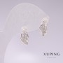 Xuping Rhodium Earrings with White Rhinestones 15x8mm