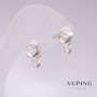 Xuping Rhodium Earrings with White Rhinestones 11x17mm