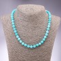 Aquamarine Necklace, Smooth Round Beads, 8mm Diameter, 45cm Length