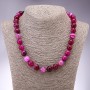 Raspberry Agate Necklace, Smooth Ball, Diameter 12mm, Length 45cm