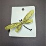 Sale! Dragonfly Brooch with Crystals, 70x30mm, Gray Metal