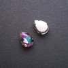 Sew-on Crystal Drop 10x14 mm Raspberry-Green