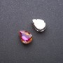 Price per pack /10pcs. Sew-On Crystal in Setting Drop 10x14mm Orange-Raspberry
