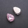 Price per pack /10 pcs. Sew-On Crystal in Setting, Drop 13x18mm, Pink