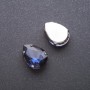 Price per pack /10 pcs. Sew-On Crystal in Setting, Drop 13x18mm, Blue