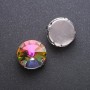 Price per Pack /10pcs. Sew-On Rivoli Crystal in Setting, Round 18mm, Green-Yellow