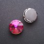 Price per pack /10 pcs. Sew-On Crystal "Rivoli" in Setting, Round 18mm, Raspberry