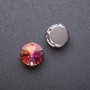 Price per Pack /10pcs. Sew-On Rivoli Crystal in Setting, Round 13mm, Raspberry-Yellow