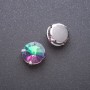 Price per Pack /10pcs. Sew-On Rivoli Crystal in Setting, Round 13mm, Raspberry-Green