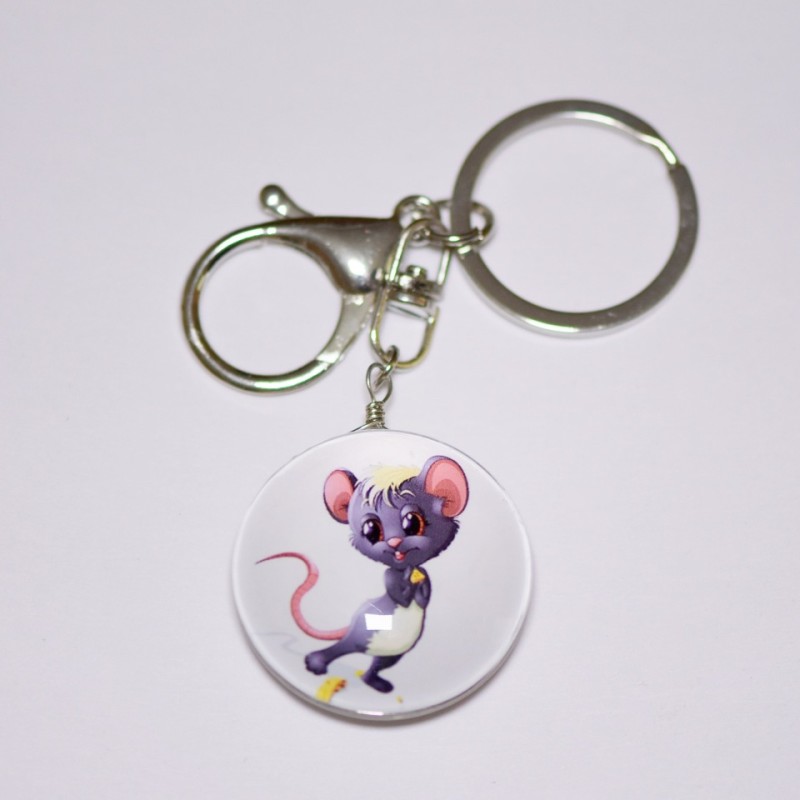 Mouse Keychain, 4x3cm Diameter, 9.5cm Length