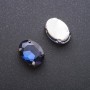 Price per pack /10 pcs. Sew-On Crystal in Setting, Oval 13x18mm, Blue