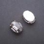 Price per pack /10 pcs. Sew-On Crystal in Setting, Oval 13x18mm, Gray