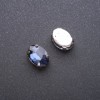 Price per Pack/10pcs. Sew-On Crystal in Setting, Oval 10x14mm, Blue