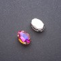 Price per pack /10pcs. Sew-On Crystal in Setting Oval 10x14mm Purple-Yellow