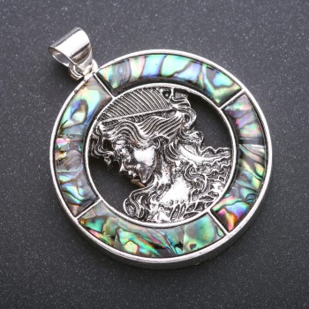Grecian Pendant with Abalone in Setting 45x57mm