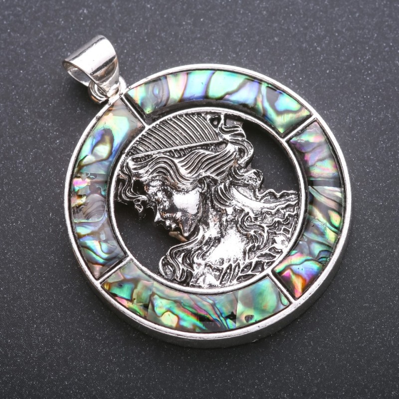 Grecian Pendant with Abalone in Setting 45x57mm