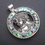 Grecian Pendant with Abalone in Setting 45x57mm