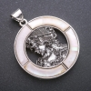 Pendant Grecian Woman with Mother-of-Pearl in Setting 45x57mm