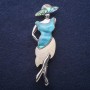 Brooch Pendant Lady with Mother-of-Pearl and Abalone 80x30mm +